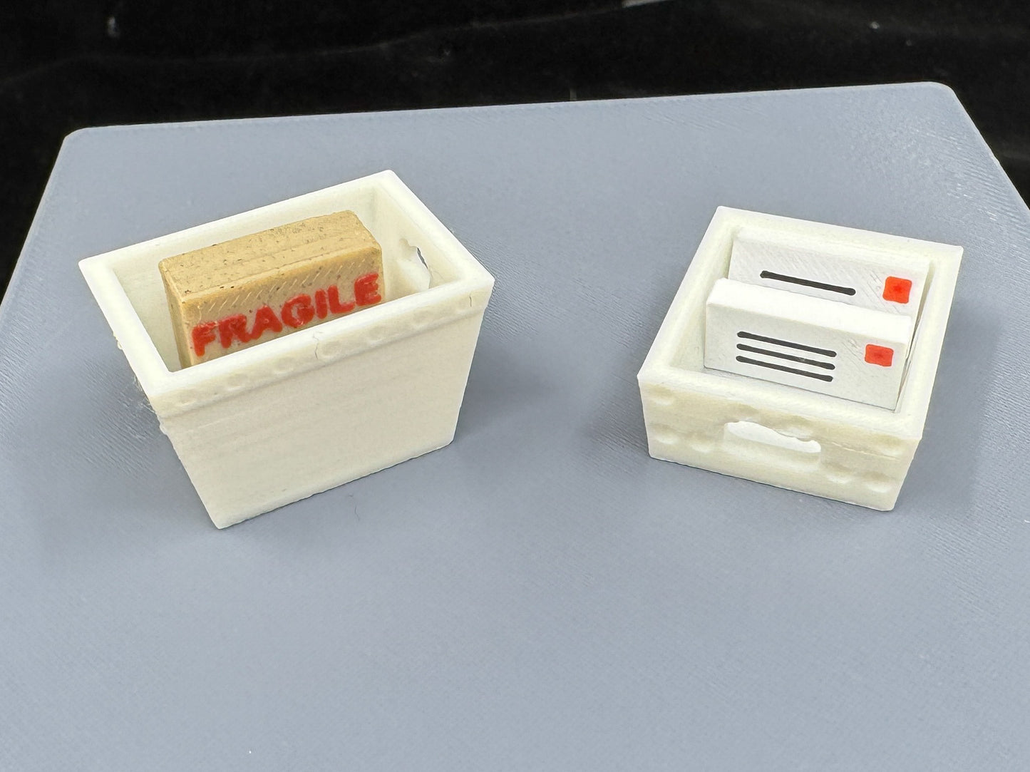 Building Block Postal Accessory Set - Includes Postal Tub, Letter Tray, 1 Package, and 2 Letters