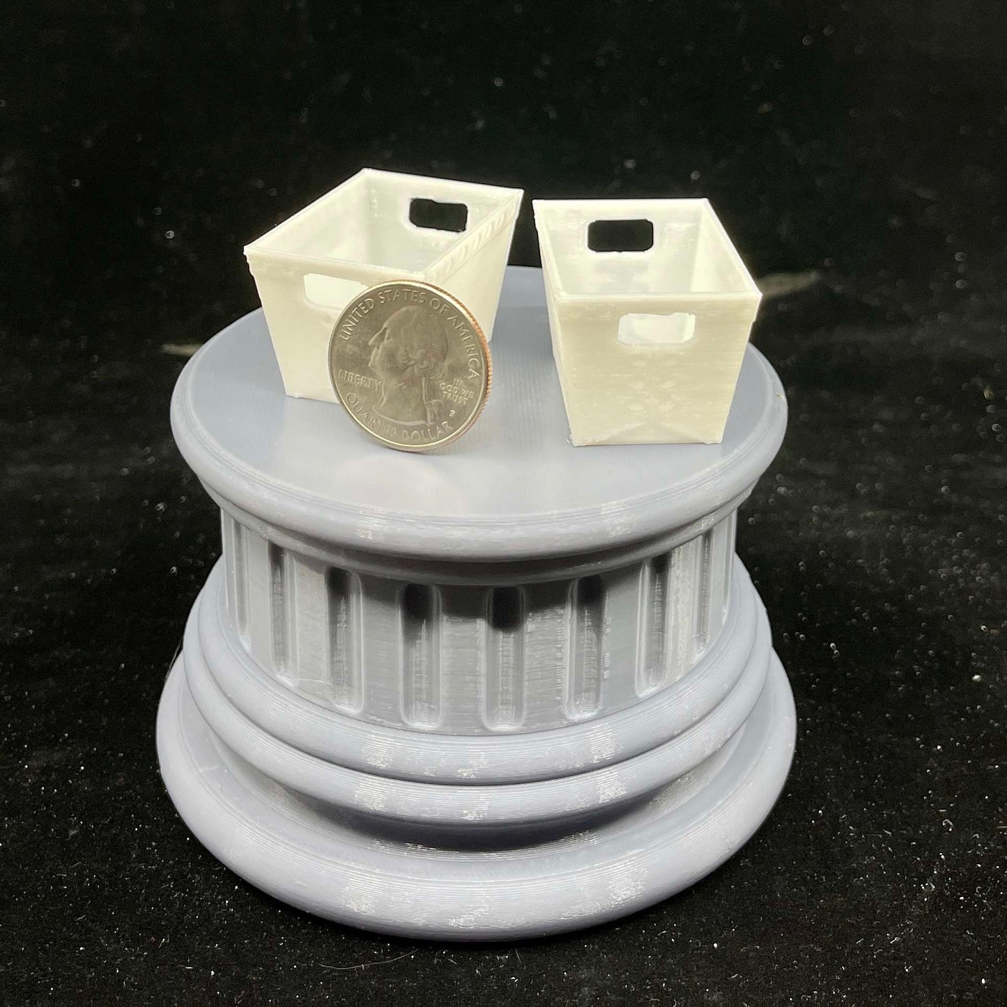 1:12 Scale Postal Tubs (pair) - Dollhouse scale miniature letter totes mail flats