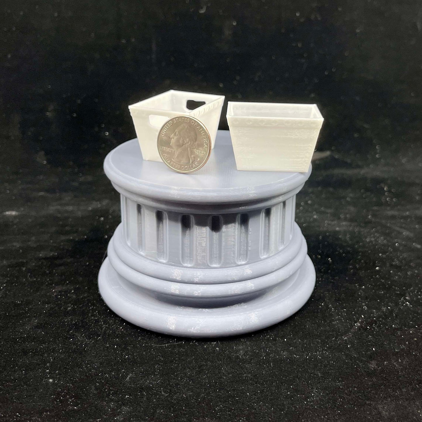 1:12 Scale Postal Tubs (pair) - Dollhouse scale miniature letter totes mail flats