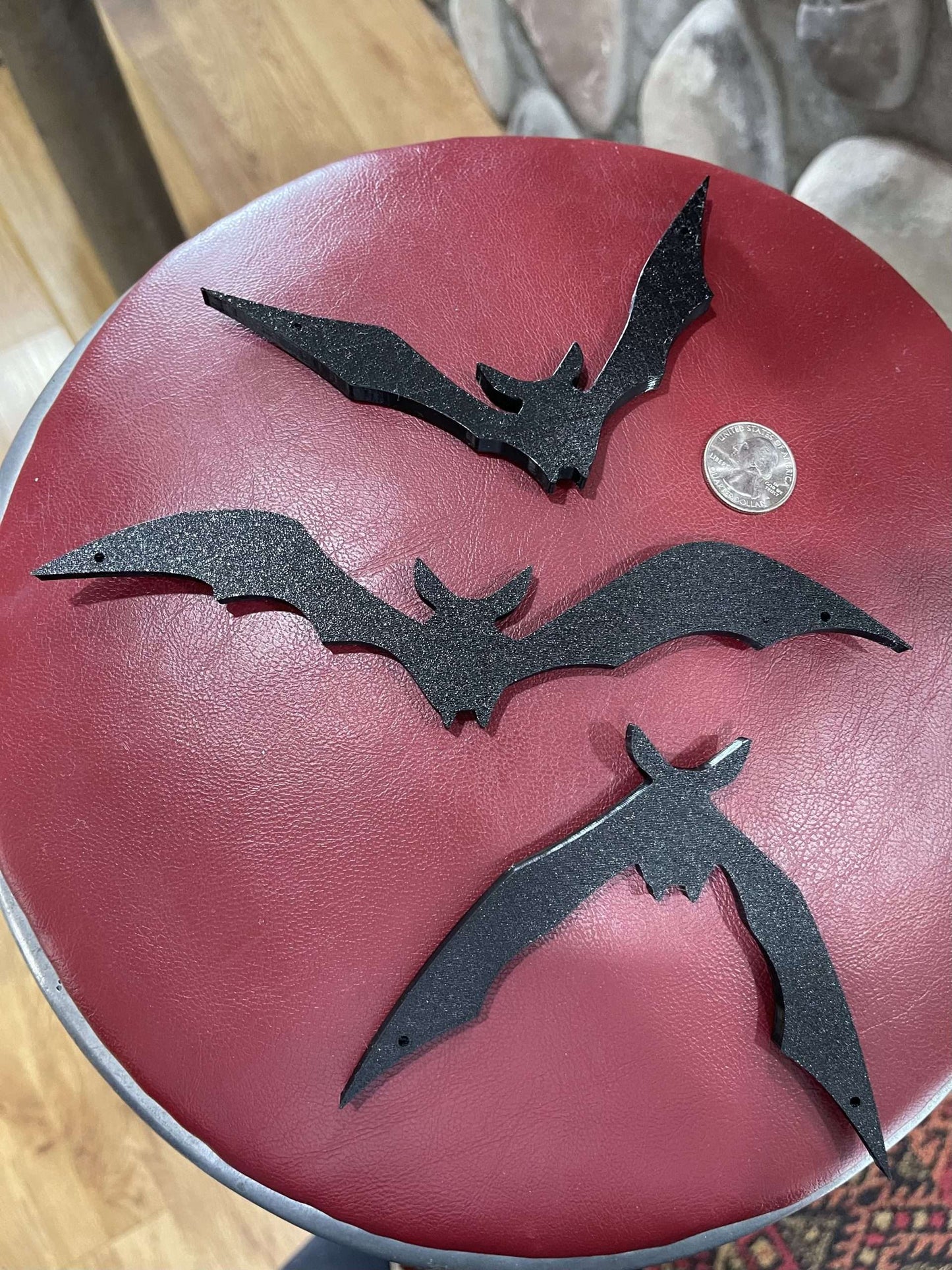 Bat Silhouettes Set of Three Wall Hangings 3D Printed