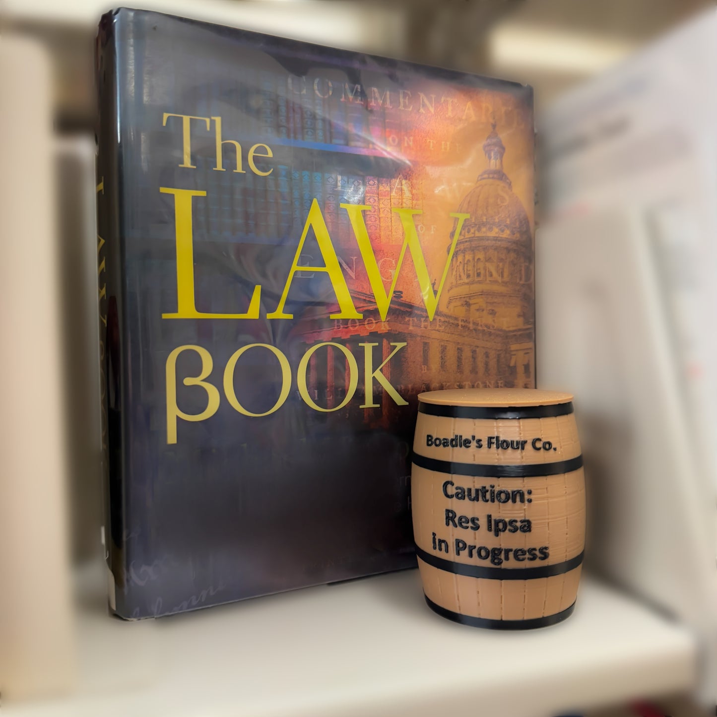 Boadle Flour Barrel 3" - Res Ipsa - Law Student / Attorney / Lawyer Gift / Tort Law/ Desk Accent