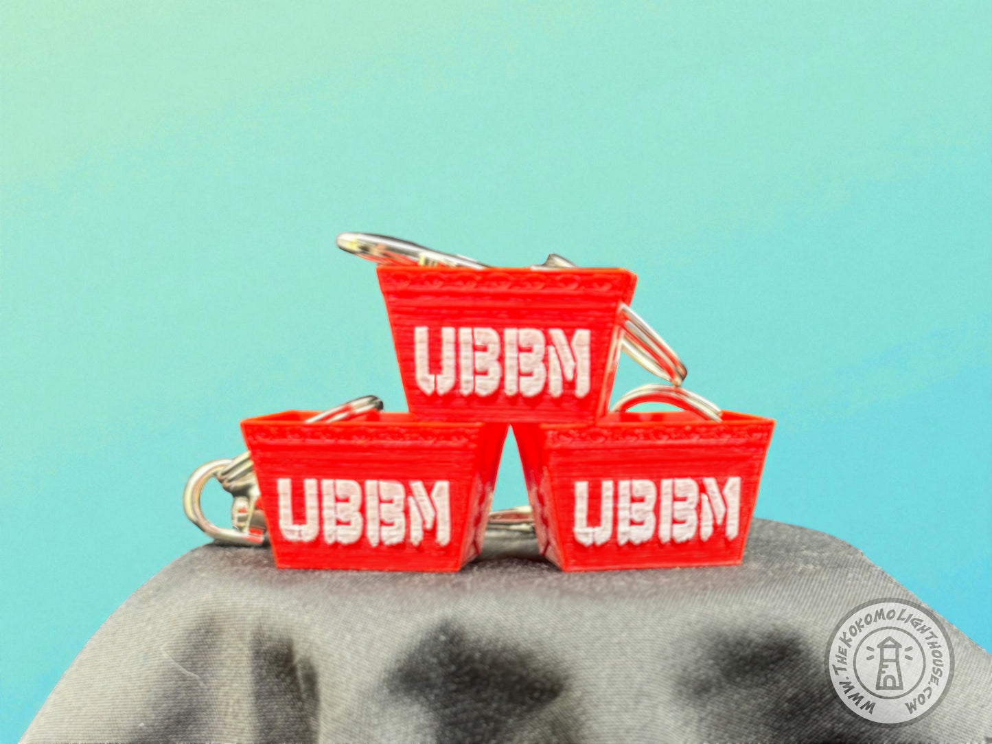 Mini Postal Red UBBM Tub Key Chain - 3D Printed Red UBBM Tub Key Ring with Swivel Hook, Perfect for Postal Lovers! (Copy)