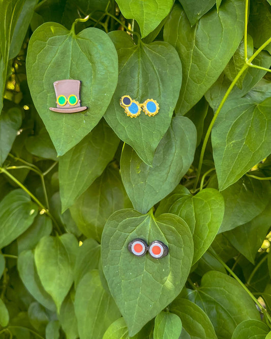Steampunk Plant Magnets - Set of three plant magnets in the steampunk theme!