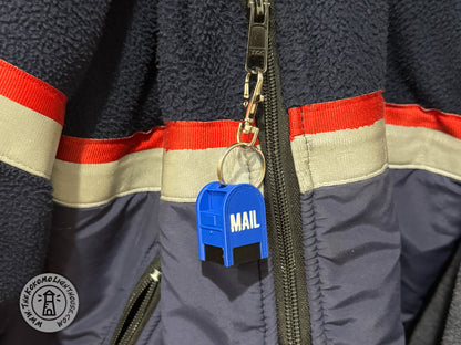 Mini Postal Blue Collection Box Key Chain - 3D Printed Blue Collection Box Key Ring with Swivel Hook (Copy)
