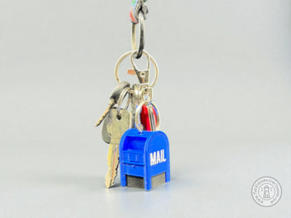 Mini Postal Blue Collection Box Key Chain - 3D Printed Blue Collection Box Key Ring with Swivel Hook (Copy)