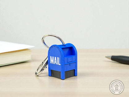 Mini Postal Blue Collection Box Key Chain - 3D Printed Blue Collection Box Key Ring with Swivel Hook (Copy)