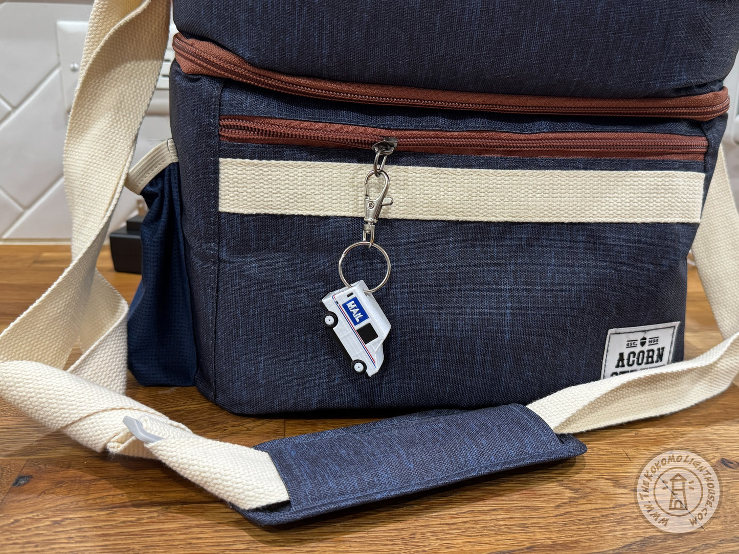 Mini Postal Truck LLV Key Chain - 3D Printed Mail Truck Key Ring with Swivel Hook