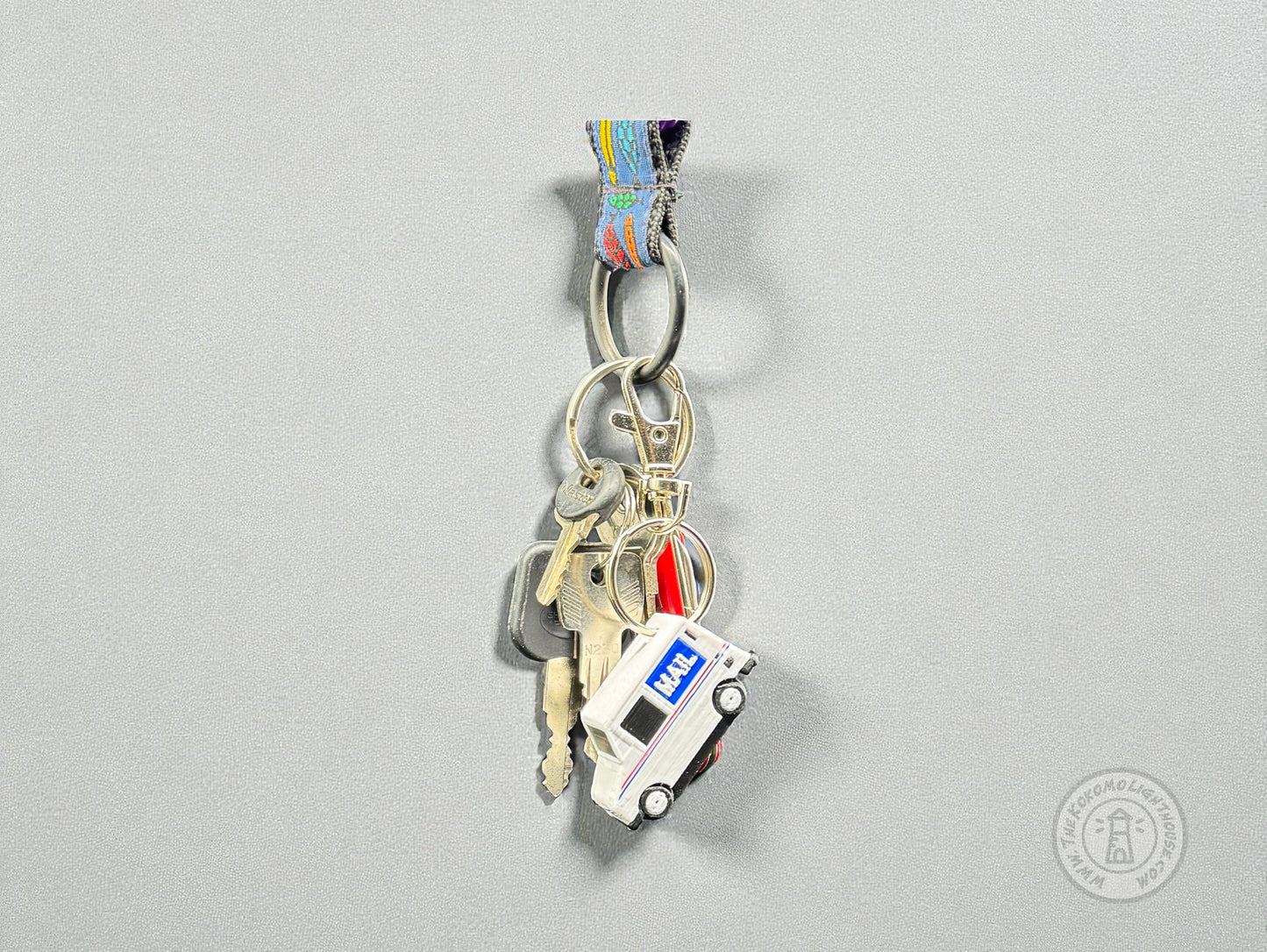 Mini Postal Truck LLV Key Chain - 3D Printed Mail Truck Key Ring with Swivel Hook