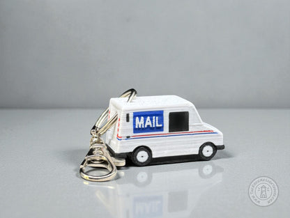 Mini Postal Truck LLV Key Chain - 3D Printed Mail Truck Key Ring with Swivel Hook