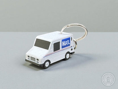 Mini Postal Truck LLV Key Chain - 3D Printed Mail Truck Key Ring with Swivel Hook