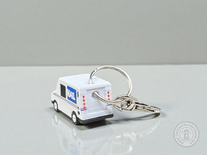 Mini Postal Truck LLV Key Chain - 3D Printed Mail Truck Key Ring with Swivel Hook