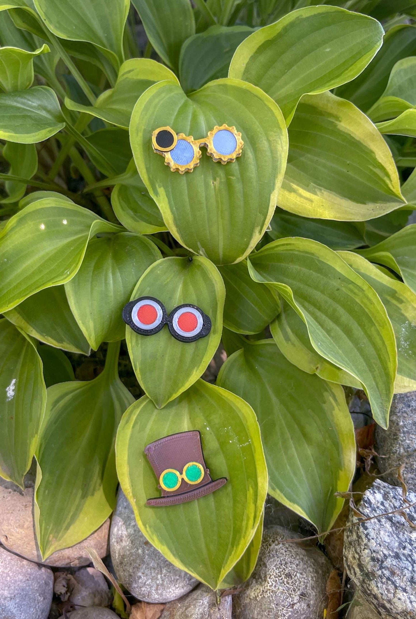 Steampunk Plant Magnets - Set of three plant magnets in the steampunk theme!