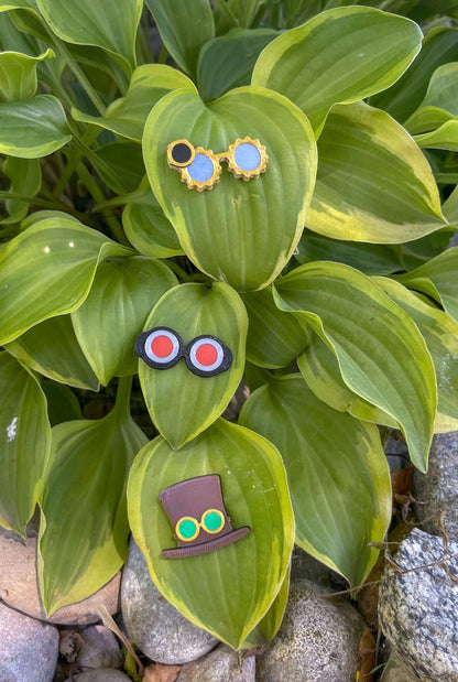 Steampunk Plant Magnets - Set of three plant magnets in the steampunk theme!