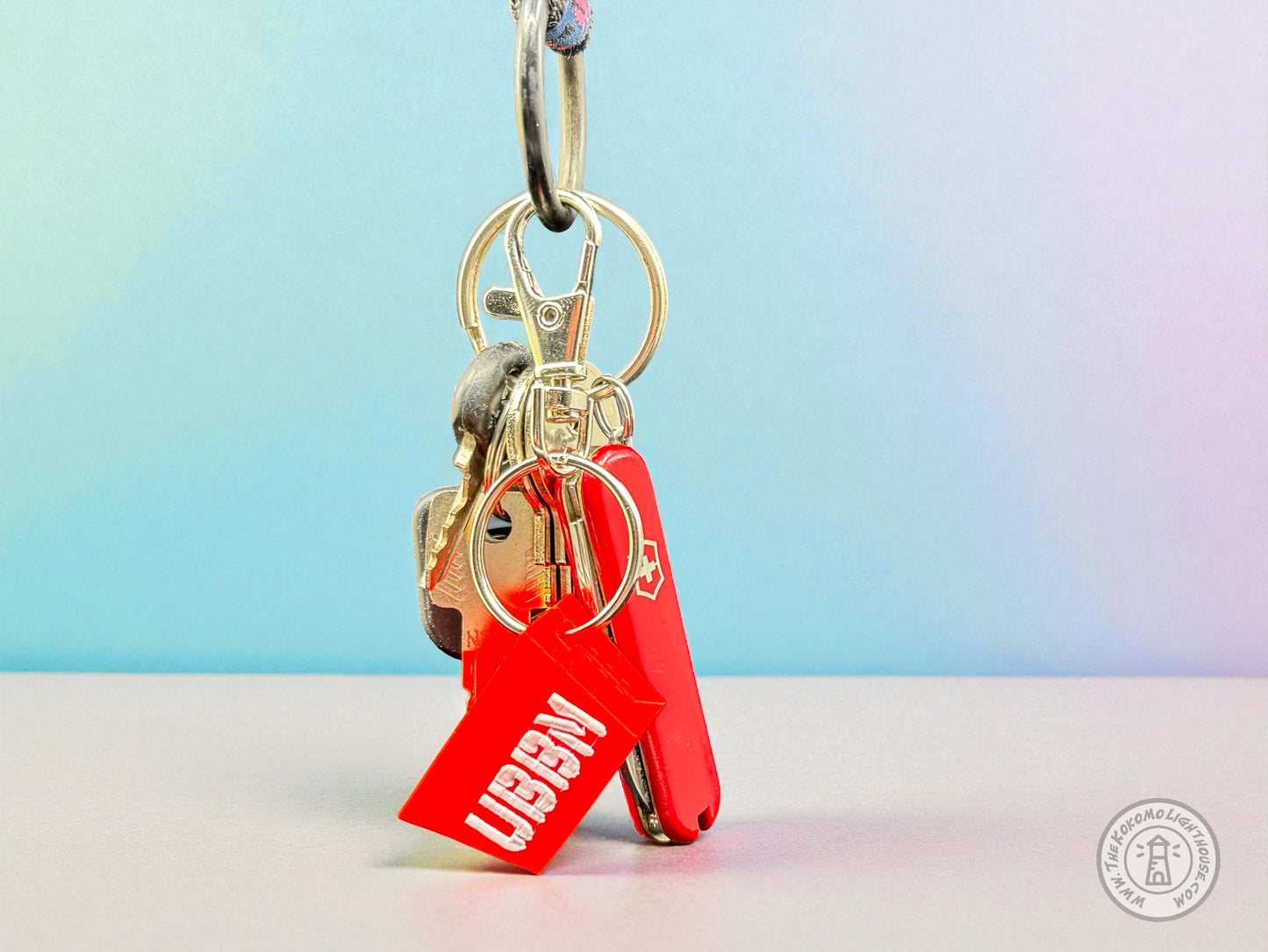 Mini Postal Red UBBM Tub Key Chain - 3D Printed Red UBBM Tub Key Ring with Swivel Hook, Perfect for Postal Lovers! (Copy)