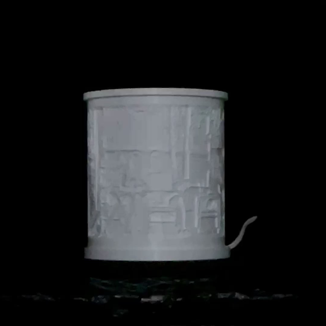 Litho Lamp being lit up and rotated