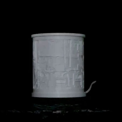 Litho Lamp being lit up and rotated