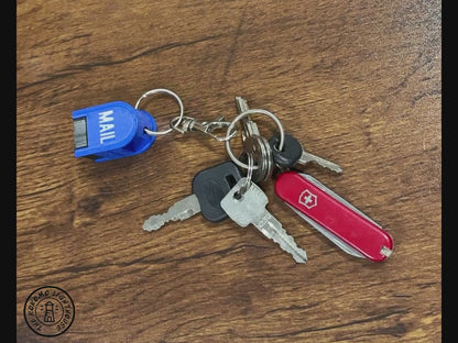 Mini Postal Blue Collection Box Key Chain - 3D Printed Blue Collection Box Key Ring with Swivel Hook (Copy)