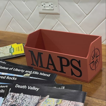 Terra Cotta Map Box being loaded with maps