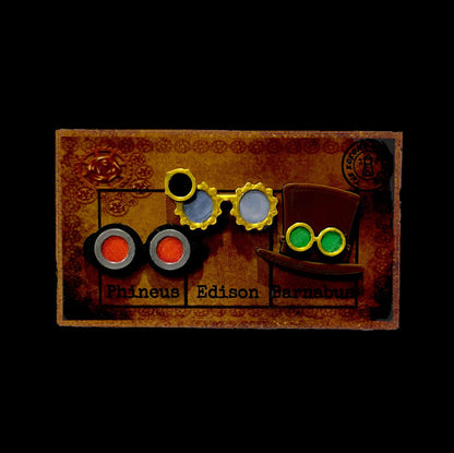 Steampunk Plant Magnets - Set of three plant magnets in the steampunk theme!